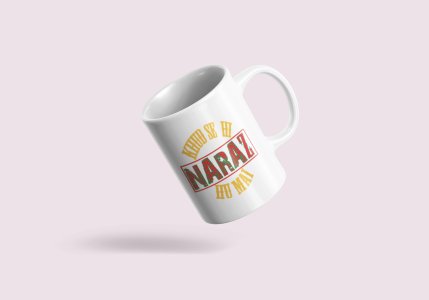 Khud Se Hi Naraz- line art themed printed ceramic white coffee and tea mugs/ cups