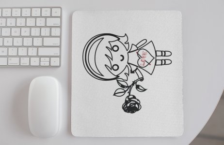 Rose Girl - Designable Printed Mousepads(20cm x 18cm)