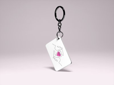 Heart For - Printed Acrylic Keychains(Pack Of 2)