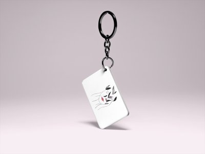 Women With Red Lipstick- Printed Acrylic Keychains(Pack Of 2)