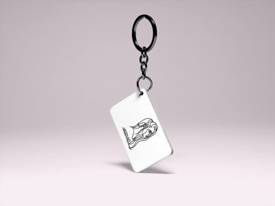 Woman- Printed Acrylic Keychains(Pack Of 2)