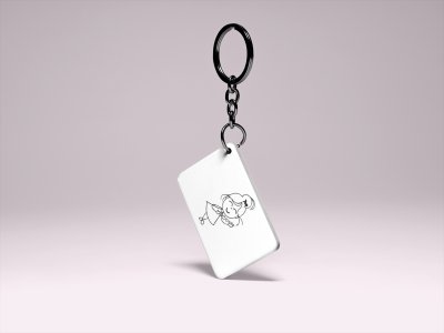 Blushing Girl- Printed Acrylic Keychains(Pack Of 2)