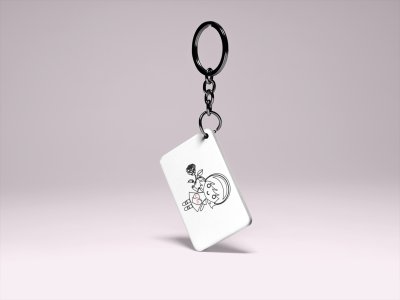 Rose Girl- Printed Acrylic Keychains(Pack Of 2)