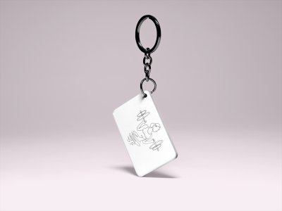 Women Lifting weight- Printed Acrylic Keychains(Pack Of 2) )