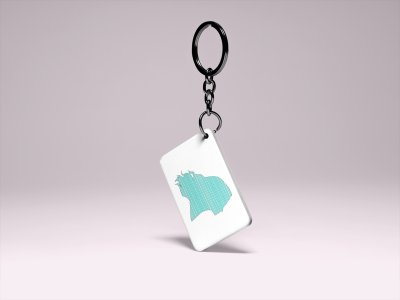 Blue Lady- Printed Acrylic Keychains(Pack Of 2)