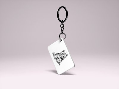 Cat Eyes- Printed Acrylic Keychains(Pack Of 2)
