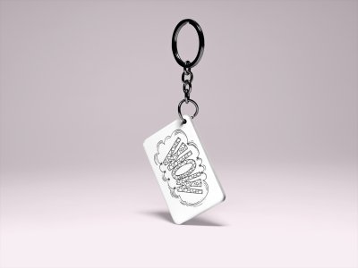 Wow- Printed Acrylic Keychains(Pack Of 2)