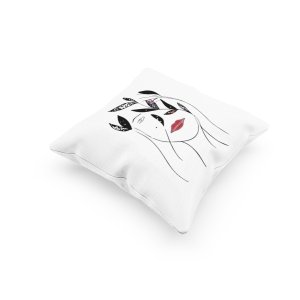 Women With Red Lipstick-Printed Pillow Covers For (Pack Of Two)