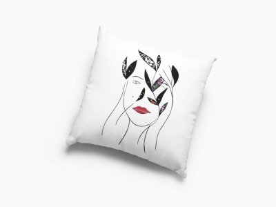 Women With Red Lipstick-Printed Pillow Covers For (Pack Of Two)