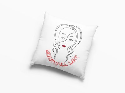 Beautiful Lady-Printed Pillow Covers For (Pack Of Two)