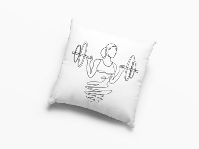 Women Lifting weight-Printed Pillow Covers For (Pack Of Two) )