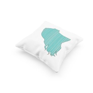 Blue Lady-Printed Pillow Covers For (Pack Of Two)