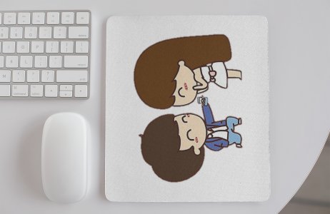 Couple Girl Surprising Boy- Designable Printed Mousepads(20cm x 18cm)