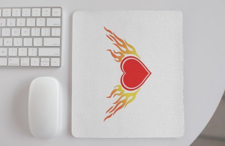 Heart with Fire - Designable Printed Mousepads(20cm x 18cm)