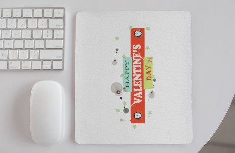 Happy Valentine's Day Colourfull Text With Star And Moons - Designable Printed Mousepads(20cm x 18cm)
