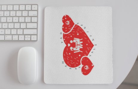 Cute Coulpe with Hearts - Designable Printed Mousepads(20cm x 18cm)