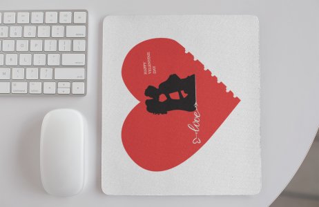 Happy valentine's Day With Cute Kissing Couple - Designable Printed Mousepads(20cm x 18cm)