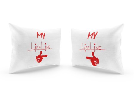 My LifeLine -Printed Pillow Covers For (Pack Of Two)