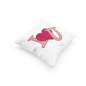 I love You Text in Pink -Printed Pillow Covers For (Pack Of Two)