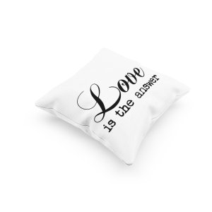 Love Is The Answer Text in Black -Printed Pillow Covers For (Pack Of Two)