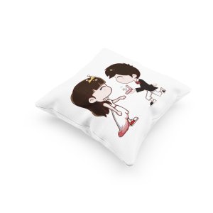 Boy in love making propose to a surprised girlfriend, engagement-Printed Pillow Covers For (Pack Of Two)