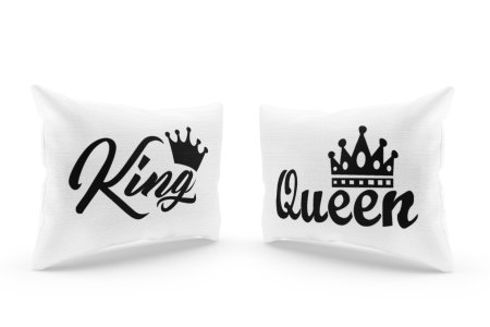 King &Queen -Printed Pillow Covers For (Pack Of Two)