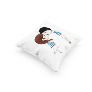 Cute Couple Kissing -Printed Pillow Covers For (Pack Of Two)
