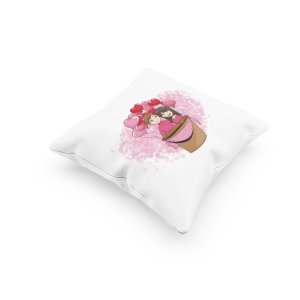 Heart Hot Balloon Couple-Printed Pillow Covers For (Pack Of Two)