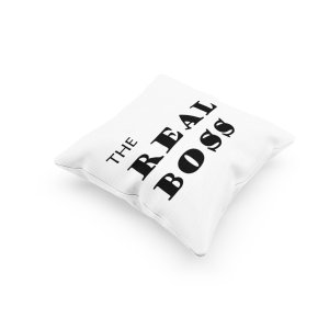 The Real Boss -Printed Pillow Covers For (Pack Of Two)