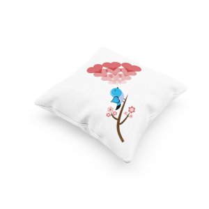 Love Bird On Branches-Printed Pillow Covers For (Pack Of Two)