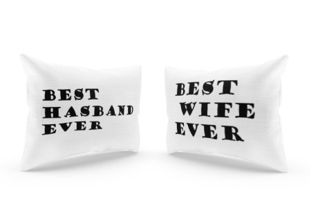 Best Husband Ever &Best Wife Ever -Printed Pillow Covers For (Pack Of Two)