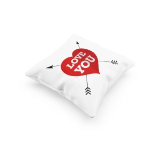 Love You text in Heart-Printed Pillow Covers For (Pack Of Two)