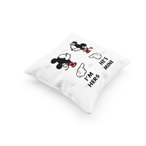 I'M HERS HE'S MINE -Printed Pillow Covers For (Pack Of Two)