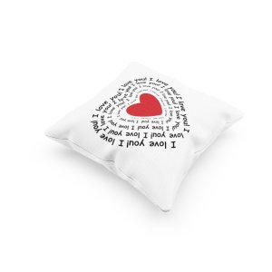 Heart Surrounded By I Love You Text -Printed Pillow Covers For (Pack Of Two)