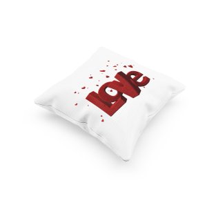 Love Text in Red -Printed Pillow Covers For (Pack Of Two)
