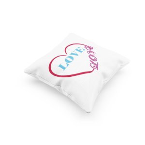 Love( Text in Sky Blue )-Printed Pillow Covers For (Pack Of Two)