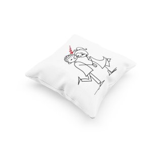 Cute Couple Holding Hands- Cute Little Hearts Romantic -Printed Pillow Covers For (Pack Of Two)-Printed Pillow Covers For (Pack Of Two)