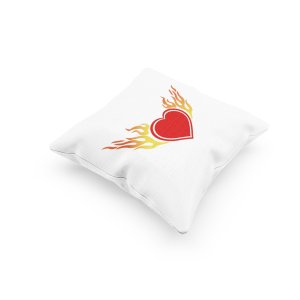 Heart with Fire -Printed Pillow Covers For (Pack Of Two)