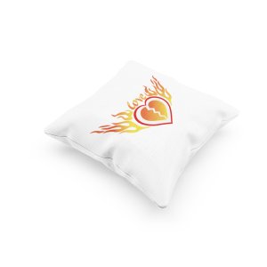 Broken Heart With Fire -Printed Pillow Covers For (Pack Of Two)