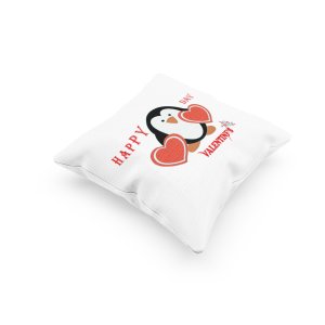 Penguin With Hearts -Printed Pillow Covers For (Pack Of Two)