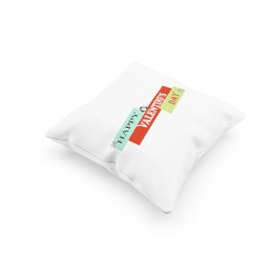 Happy Valentine's Day Colourfull Text -Printed Pillow Covers For (Pack Of Two)