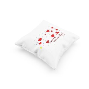 Happy Valentine's Day With Hanging Hearts Hearts -Printed Pillow Covers For (Pack Of Two)