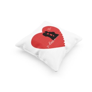 Happy valentine's Day With Cute Kissing Couple -Printed Pillow Covers For (Pack Of Two)