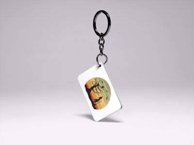 Halloween graveyard -Witch- text illustration graphic-Printed Acrylic Keychains(Pack Of 2)