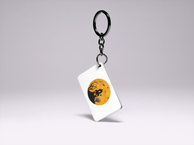 Hunted House With Scary Trees -Printed Acrylic Keychains(Pack Of 2)