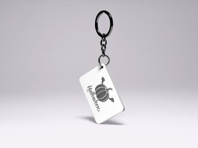 Halloween Black text -Pumpkin With Wings-Printed Acrylic Keychains(Pack Of 2)