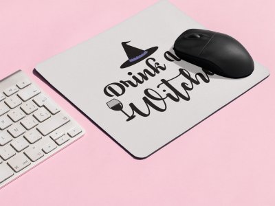 Drink up witches, wine glasses -Halloween Theme Mousepads