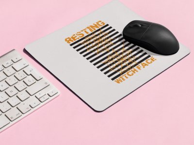 Resting Witch Face-Spider web-Halloween Theme Mousepads