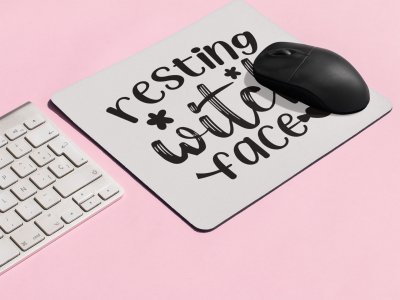 Resting Witch Face Black Text -Halloween Theme Mousepads