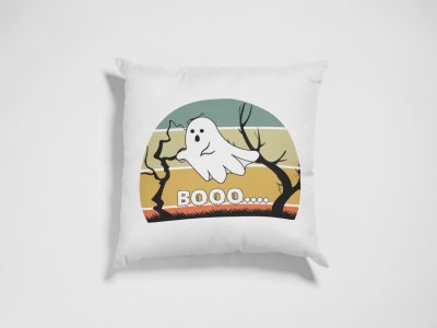 BOO.....-Flying Ghost-Halloween Theme Pillow Covers (Pack Of 2)